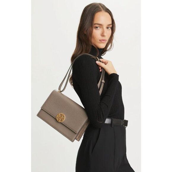 Tory Burch Miller Shoulder Bag Portobello Gray OS - Picture 2 of 16